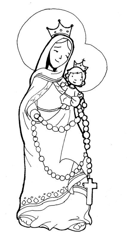 Our lady of the rosary catholic coloring page feast is october th virgen de san nicolas imãgenes de la virgen educaciãn religiosa catãlica