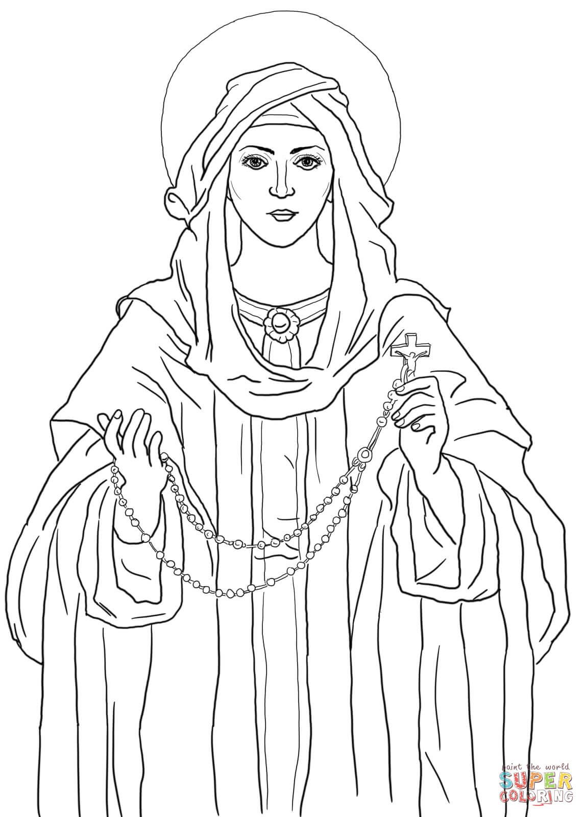 Our lady of the rosary coloring page free printable coloring pages catholic coloring catholic coloring sheets saint coloring