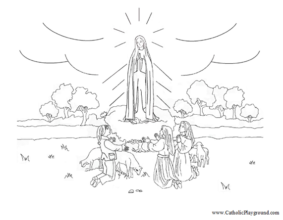 Our lady of fatima coloring page may th â catholic playground