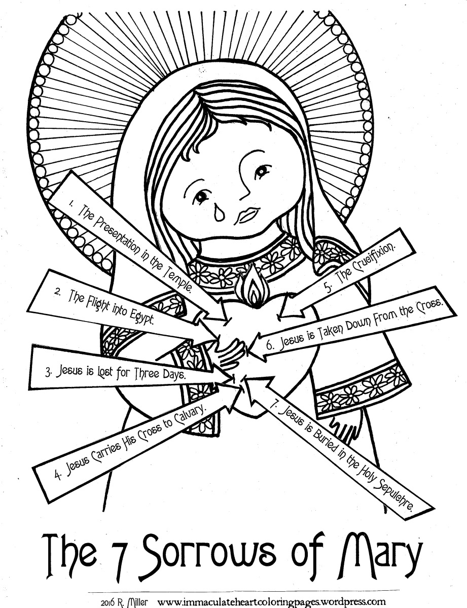 The seven sorrows of mary feast day september th â immaculate heart coloring pages