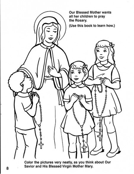 Coloring book about the rosary