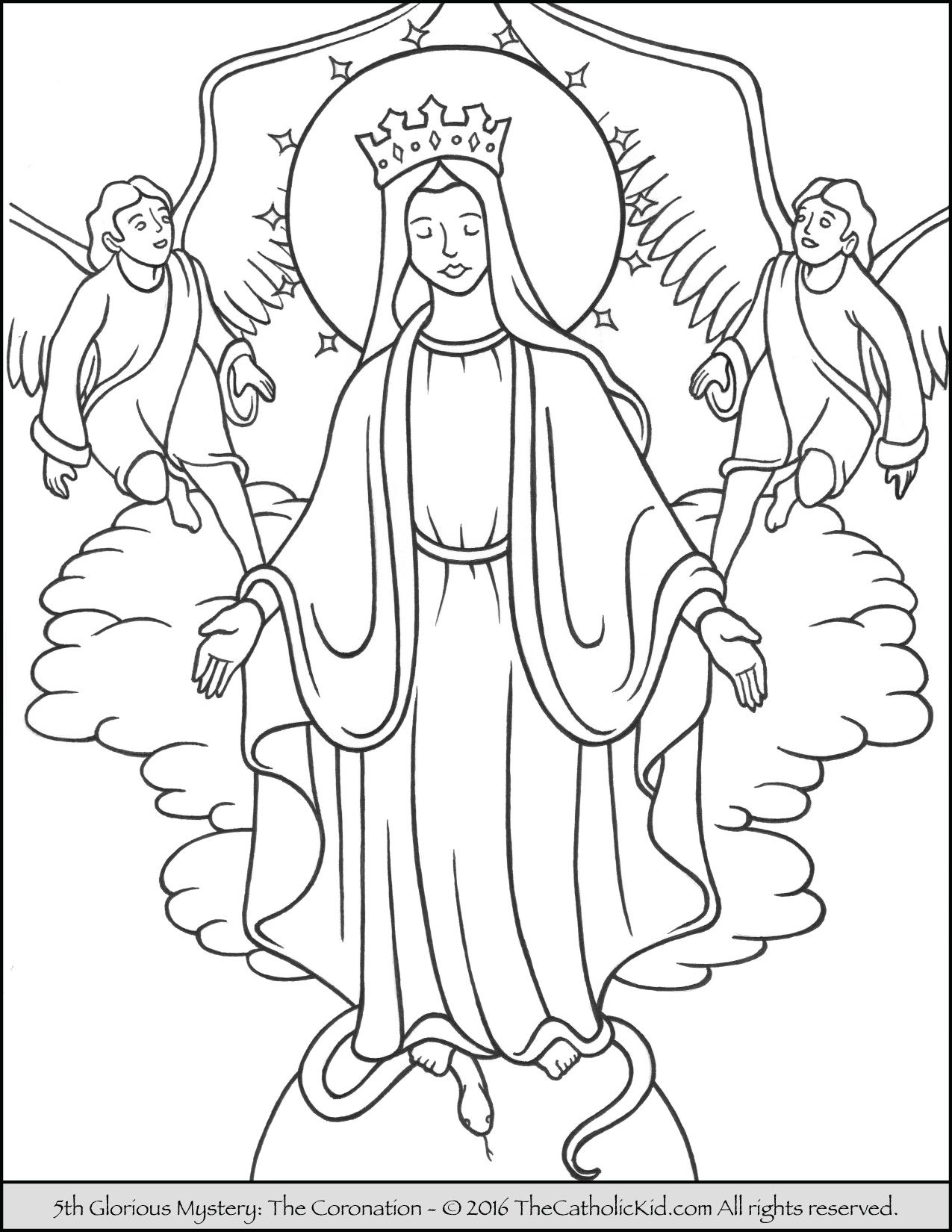 Glorious mysteries rosary coloring pages