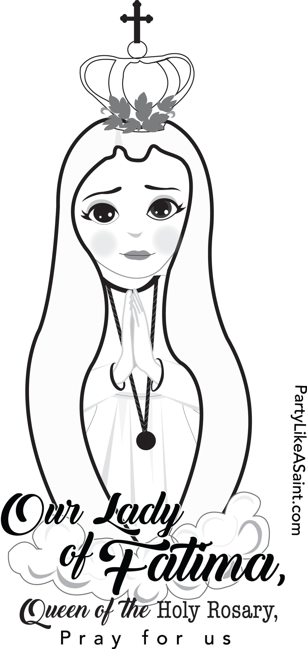 Our lady of fatima coloring page â party like a saint