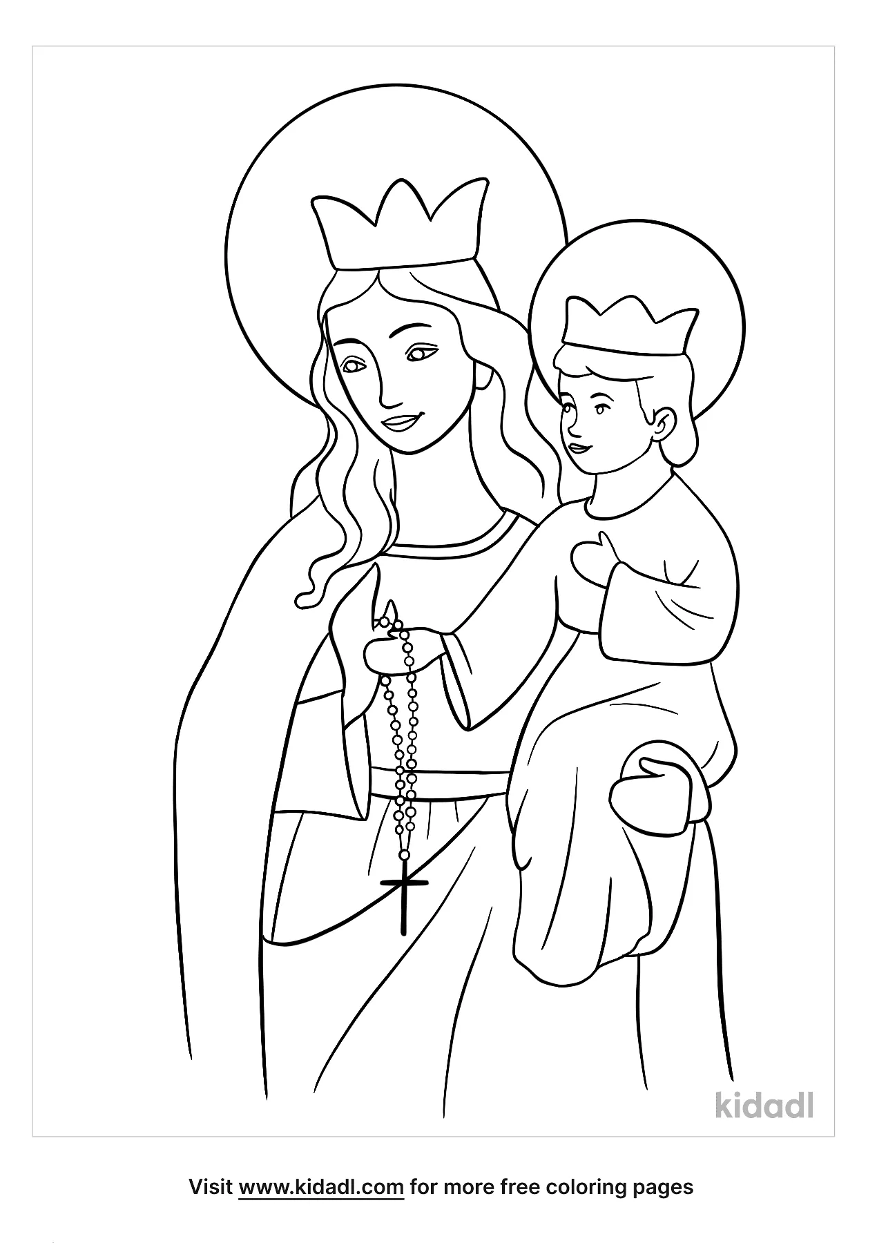 Free our lady of the rosary coloring page coloring page printables