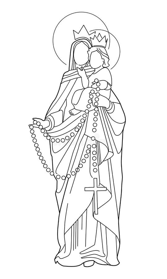 Our lady of the rosary vector illustration stock vector
