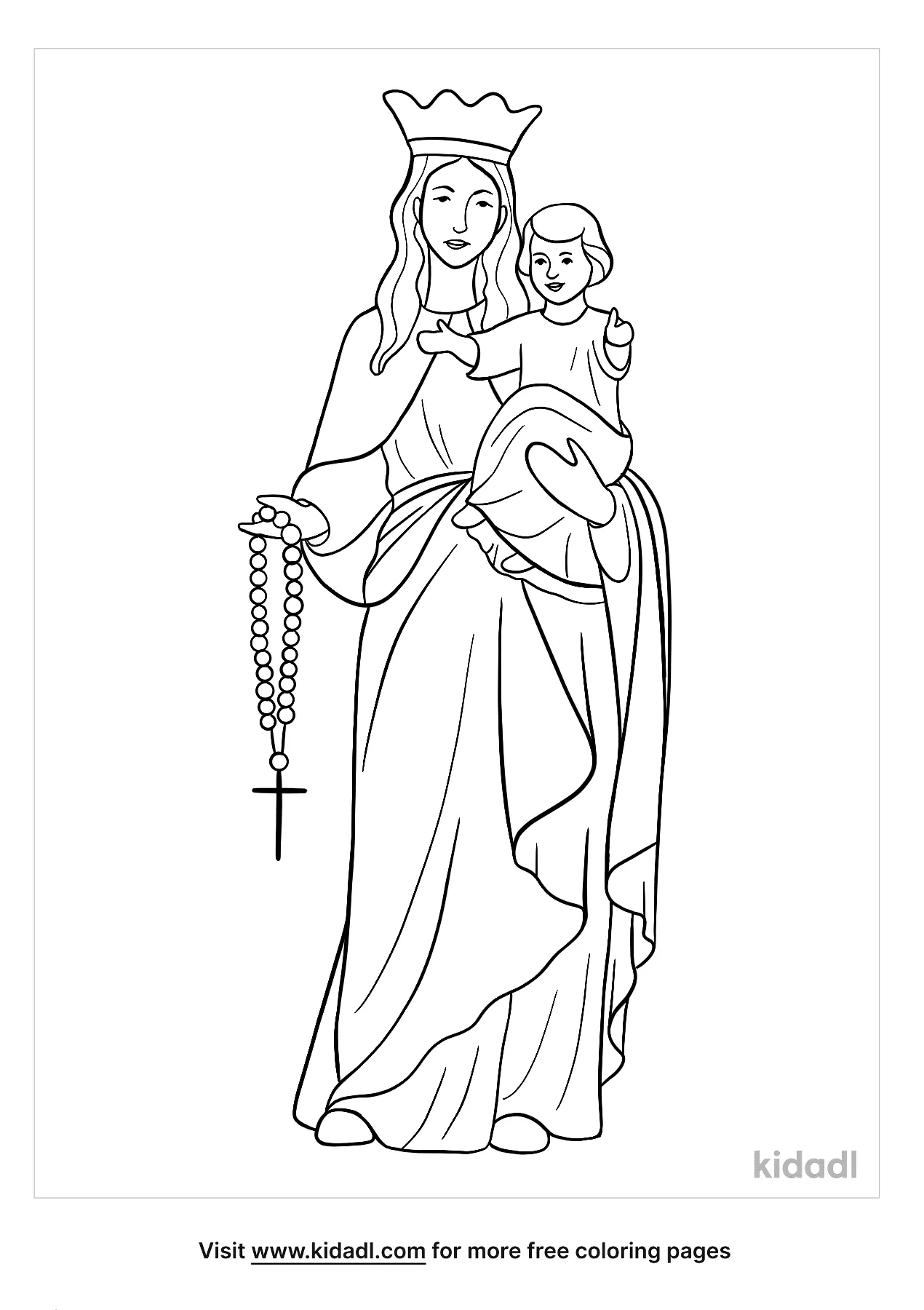 Free our lady of the rosary coloring page coloring page printables
