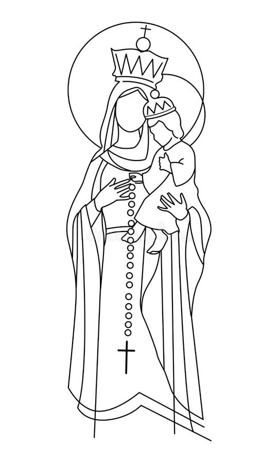 Our lady of the rosary vector illustration stock vector