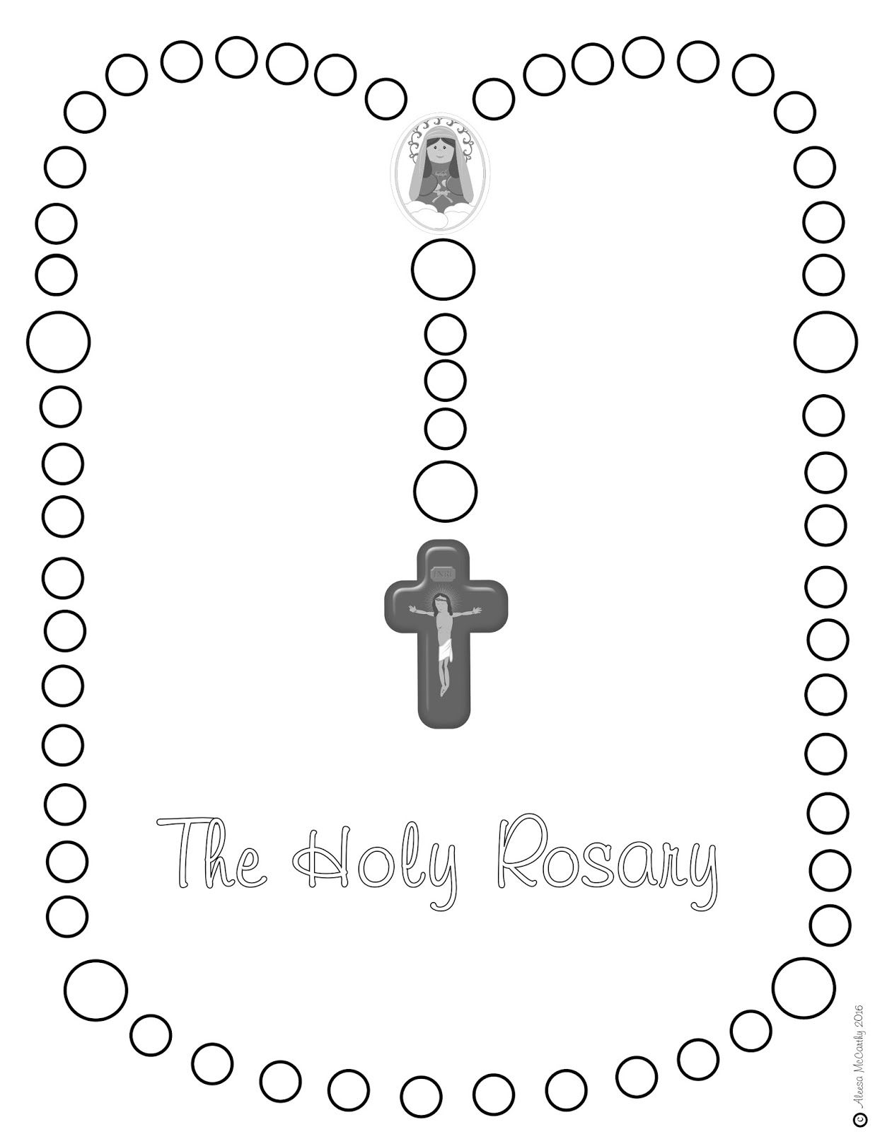 Creative photo of rosary coloring page