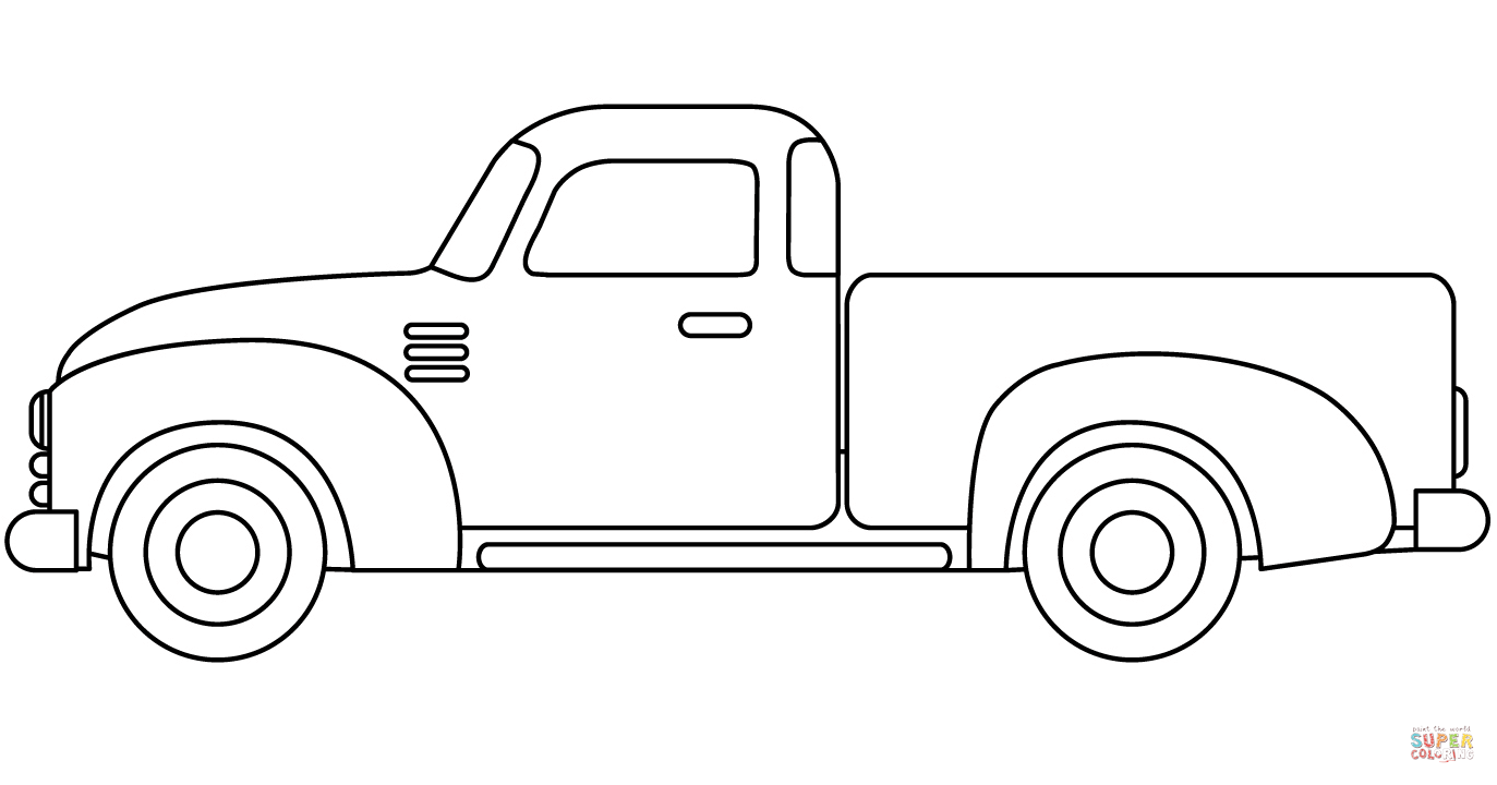 Old pickup truck coloring page free printable coloring pages