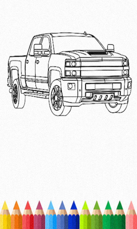Truck and car coloring book