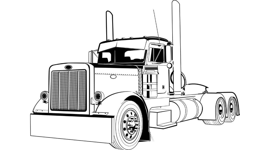 Line art custom drawing style truck drawing â tuner cartoons