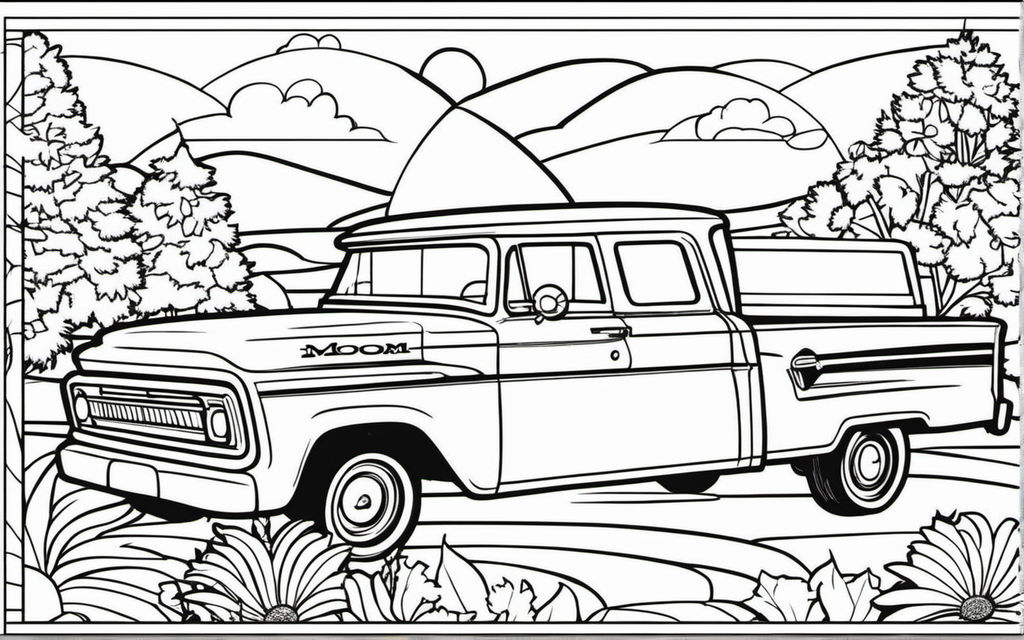 Coloring page of a steampunk style cars