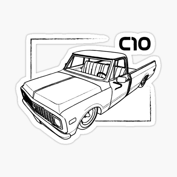 Chevy c truck classic car sketch sticker for sale by garage sketch