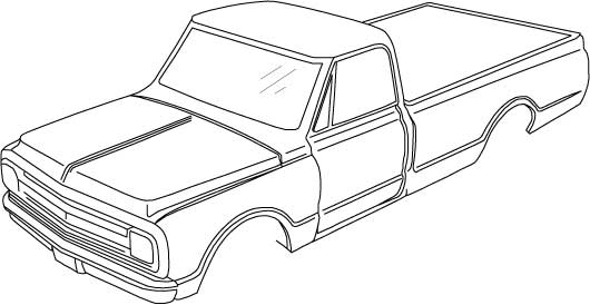 Pencil drawings of trucks
