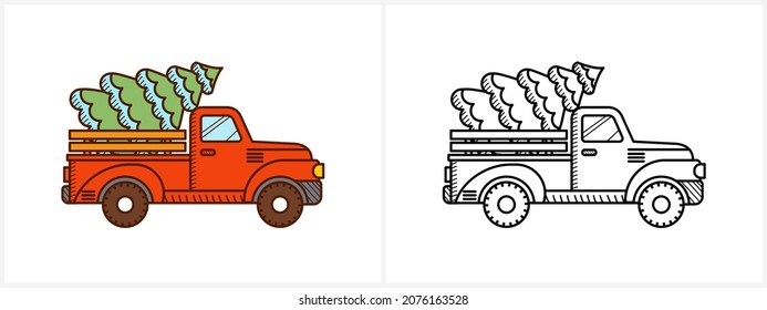 Pickup truck line drawing images stock photos d objects vectors