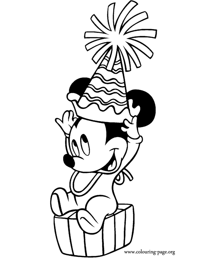 Mickey mouse birthday coloring pages printable for free download