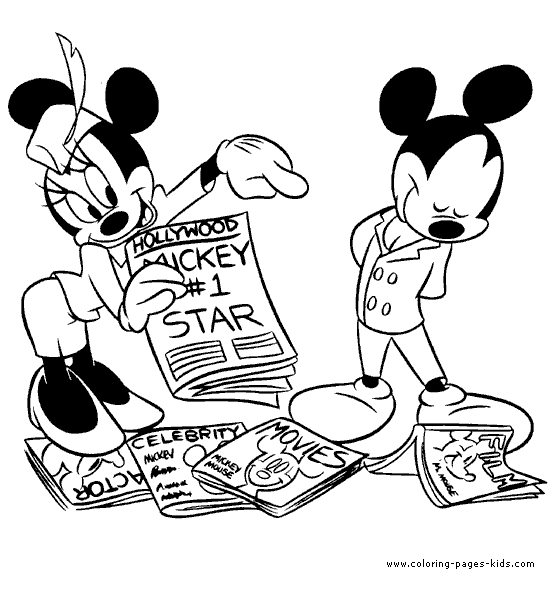 Mickey mouse and minnie coloring pages