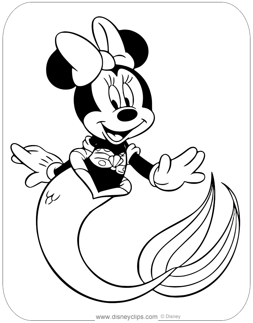 Minnie mouse in costume coloring pages