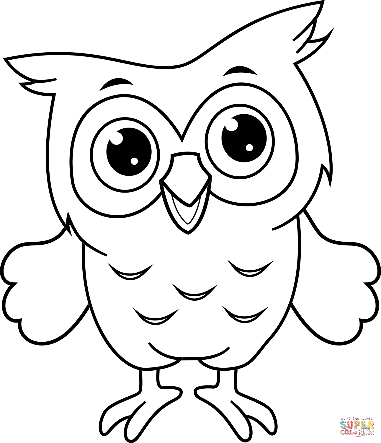 Cute owl coloring page free printable coloring pages