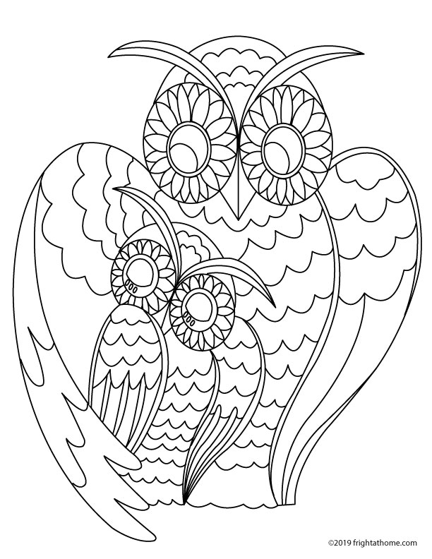 Owl my love printable coloring page