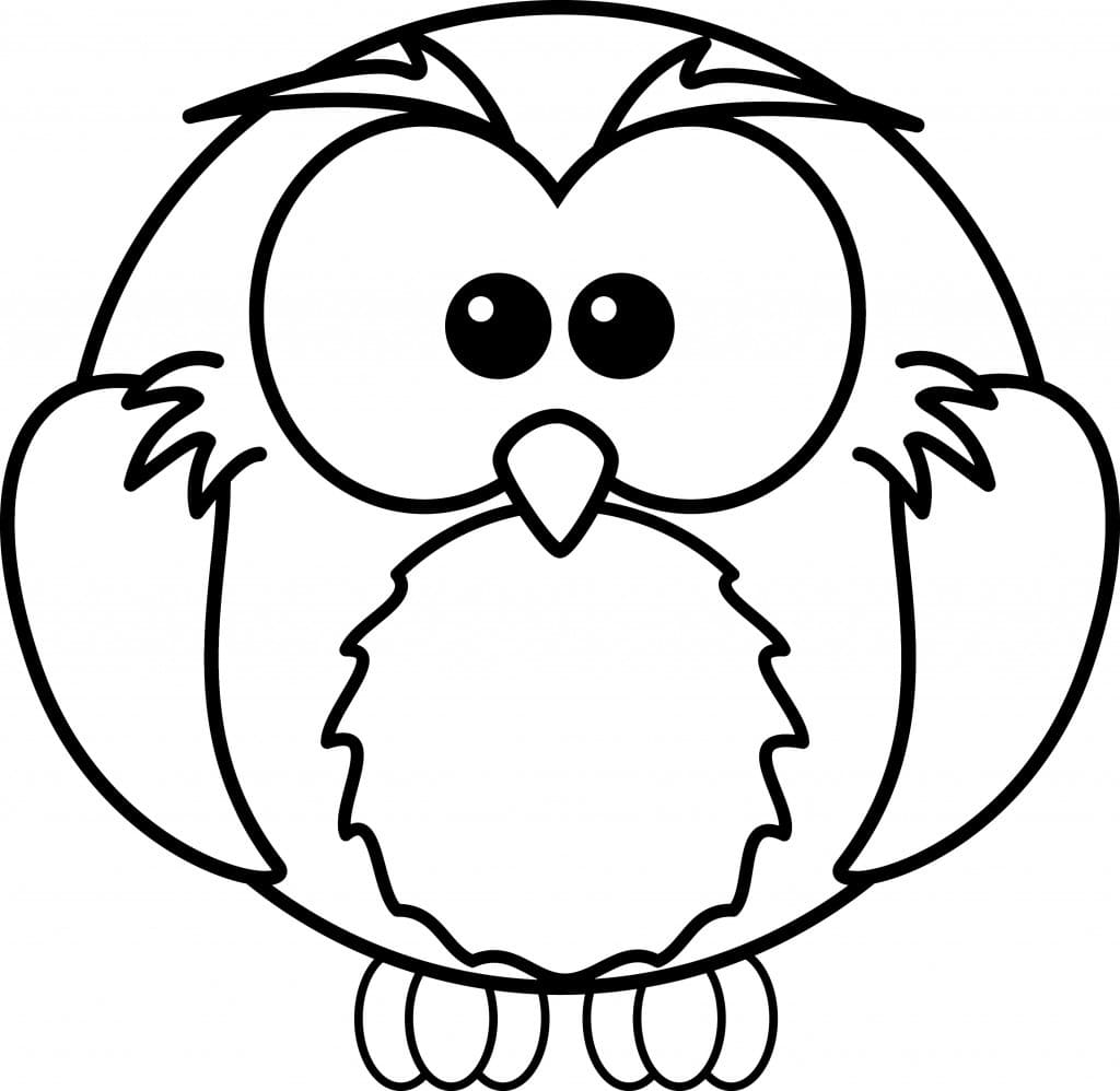 Cute owl free printable coloring page