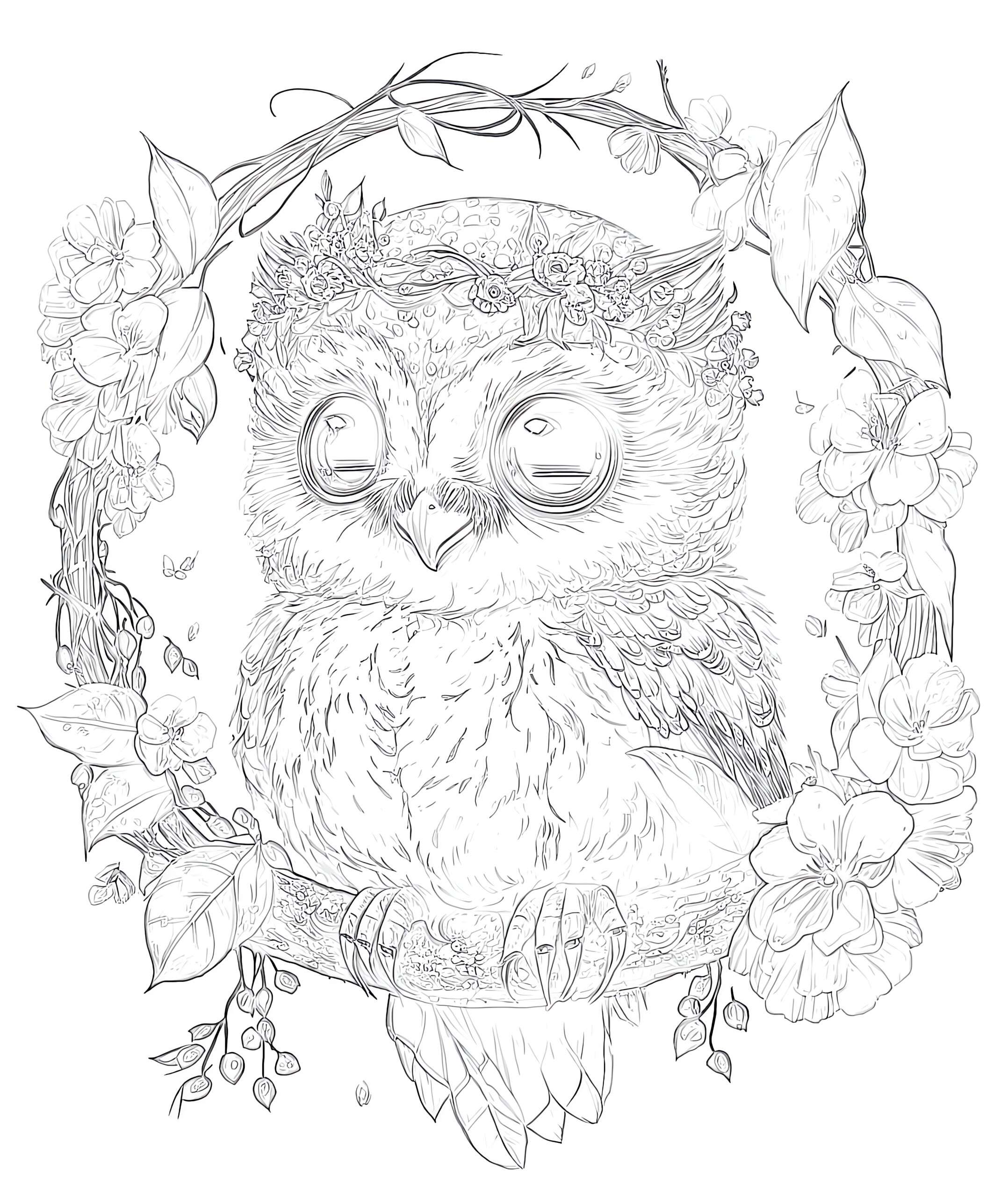 Free owl coloring page coloring pages mimi panda