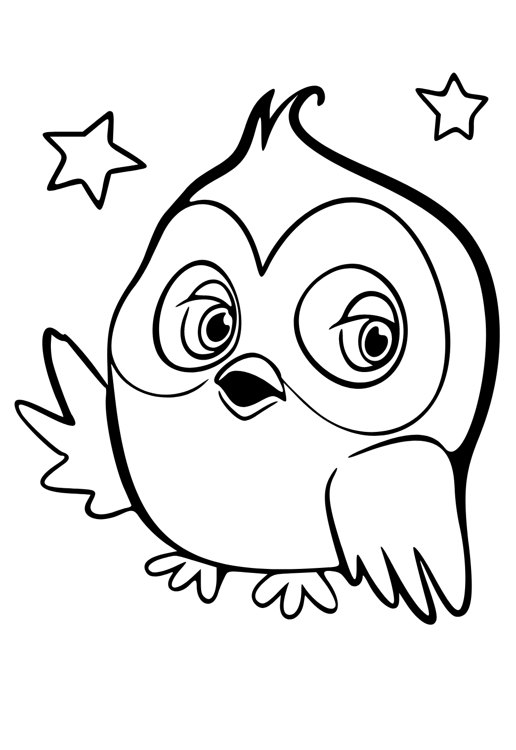 Free printable easy simple owl coloring page for adults and kids