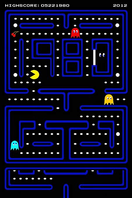 Pacman retro games poster retro poster retro arcade games