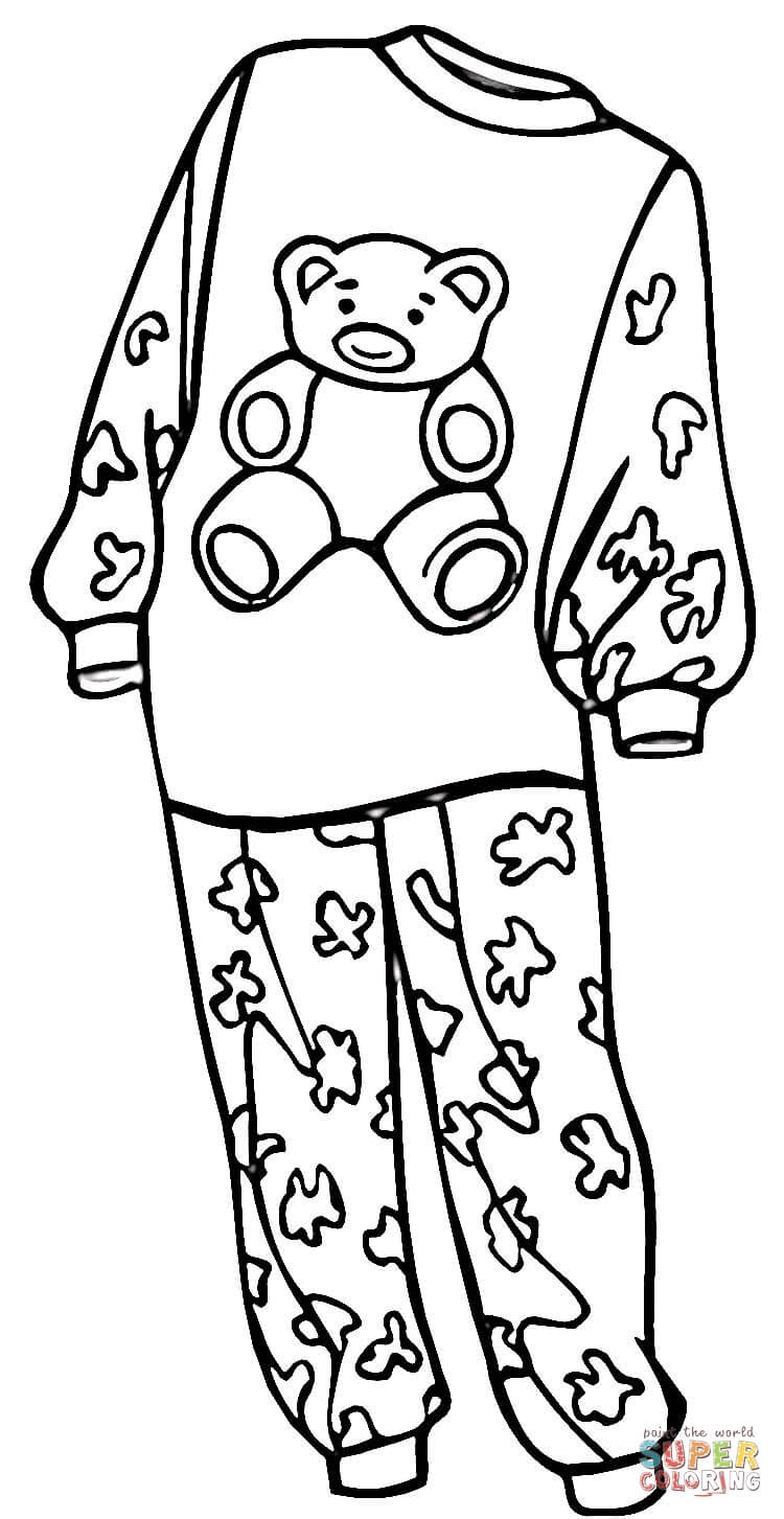 Pajamas for a girl coloring page free printable coloring pages