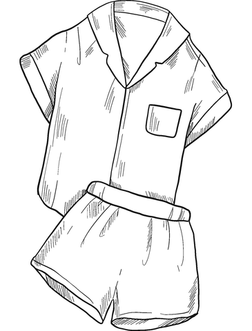 Pajamas coloring page free printable coloring pages