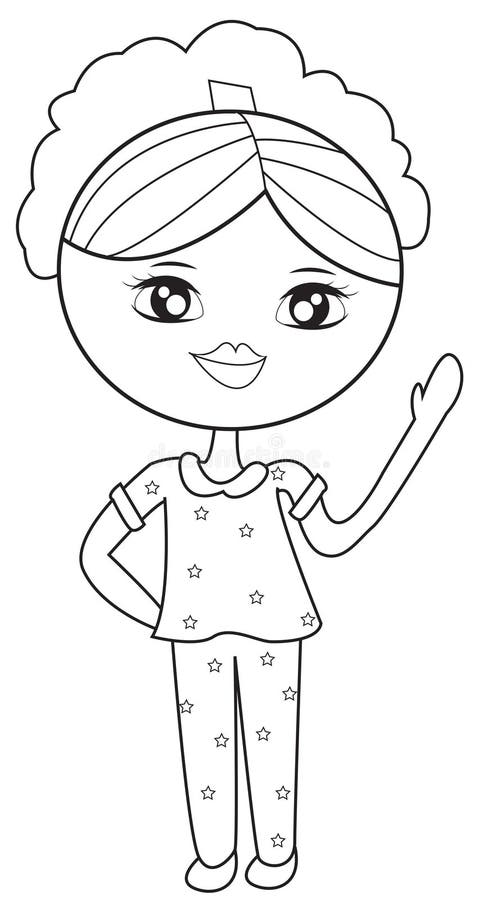 Girl pajamas coloring page stock illustrations â girl pajamas coloring page stock illustrations vectors clipart