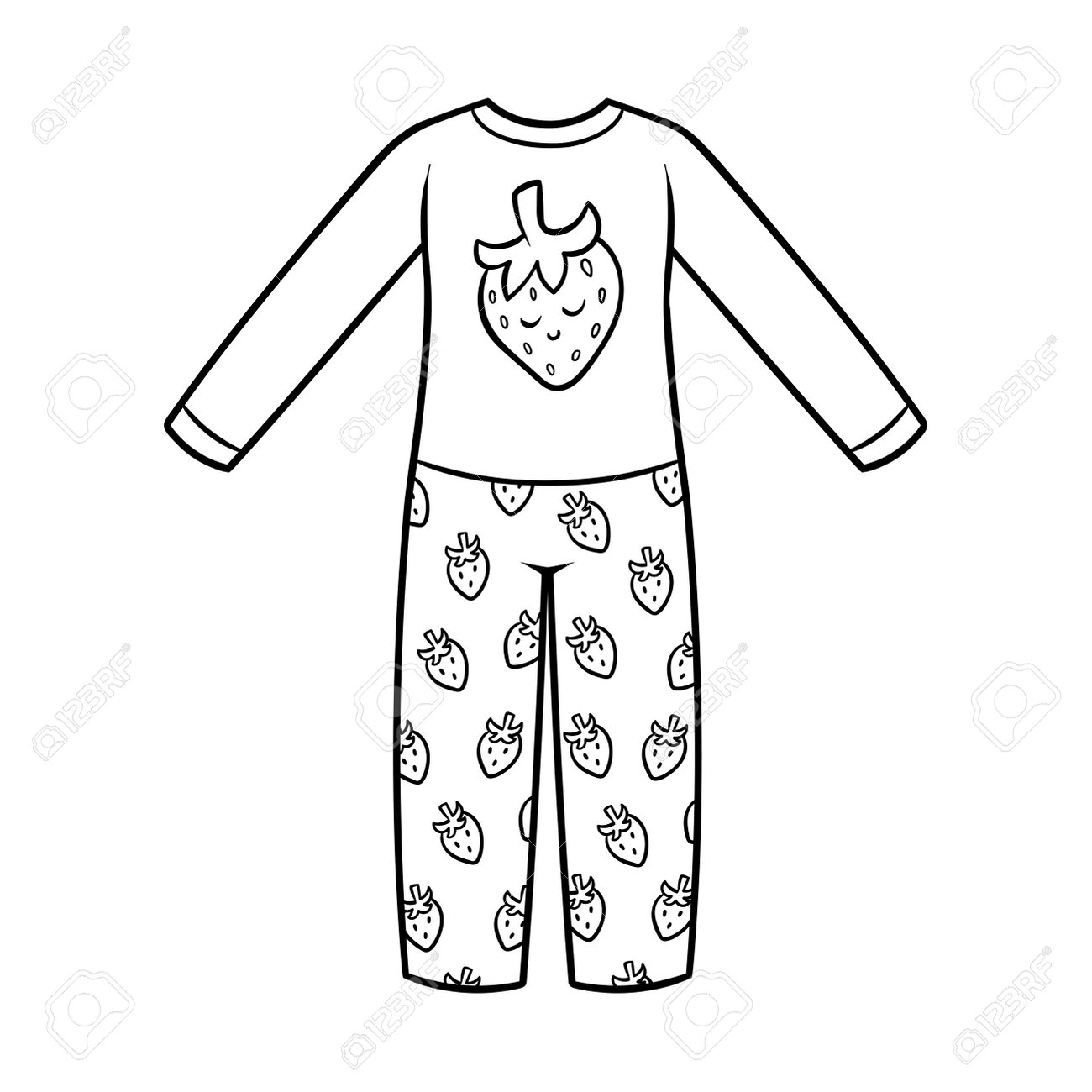 Coloring book for children pajamas for girls royalty free svg cliparts vectors and stock illustration image