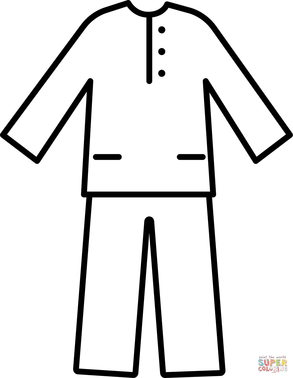 Pajama coloring page free printable coloring pages