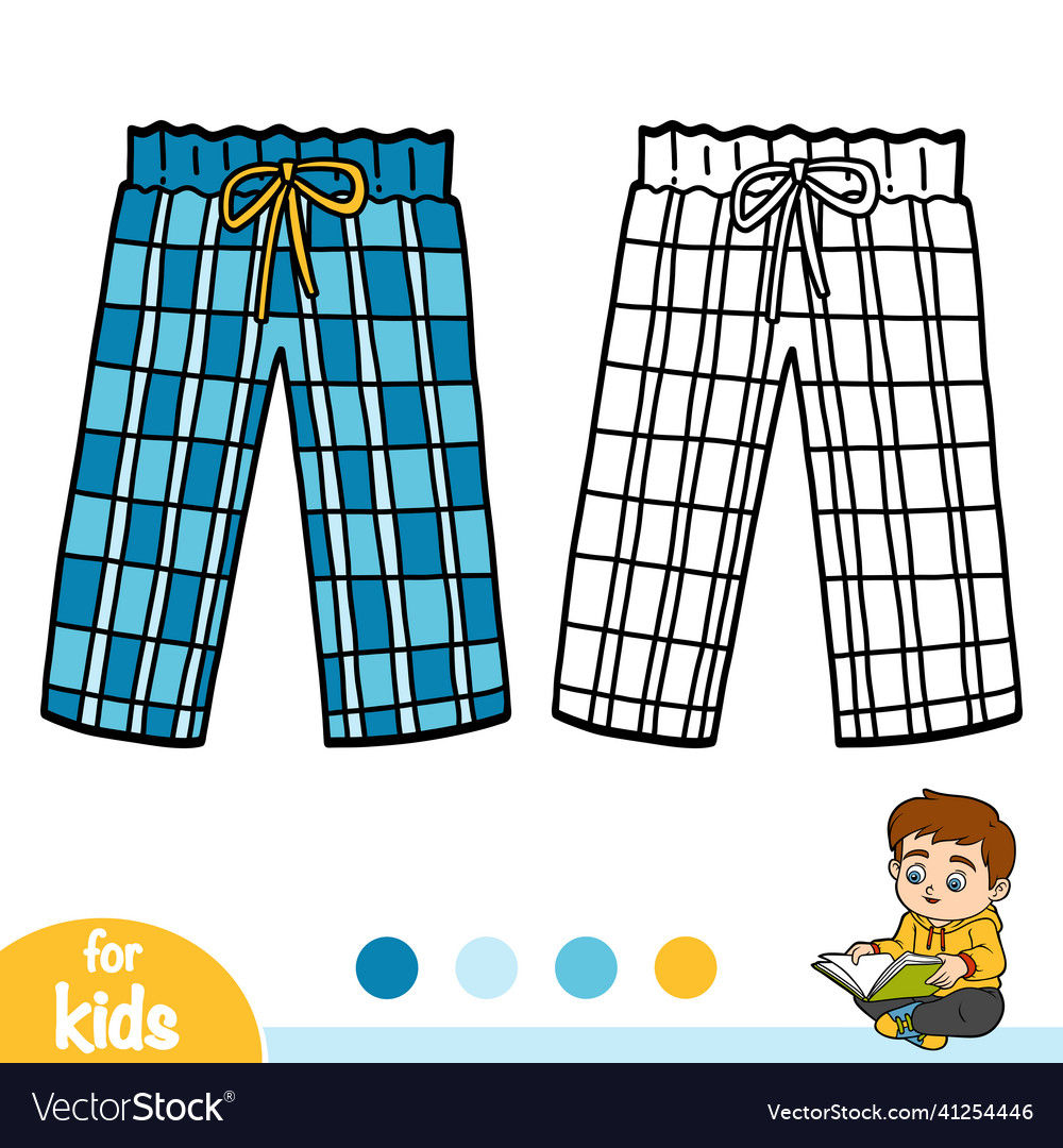 Coloring book pajama pants royalty free vector image