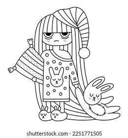 Pillow coloring page kids over royalty
