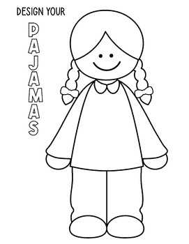 Design your pajamas pajama day coloring writing template tpt