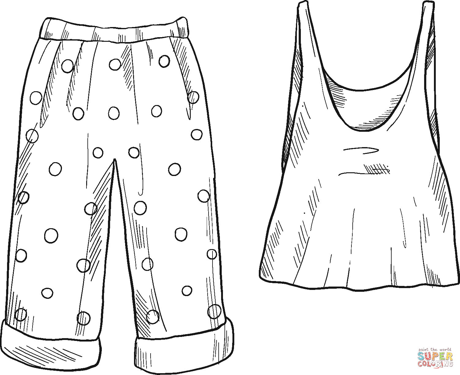 Girls pajamas coloring page free printable coloring pages