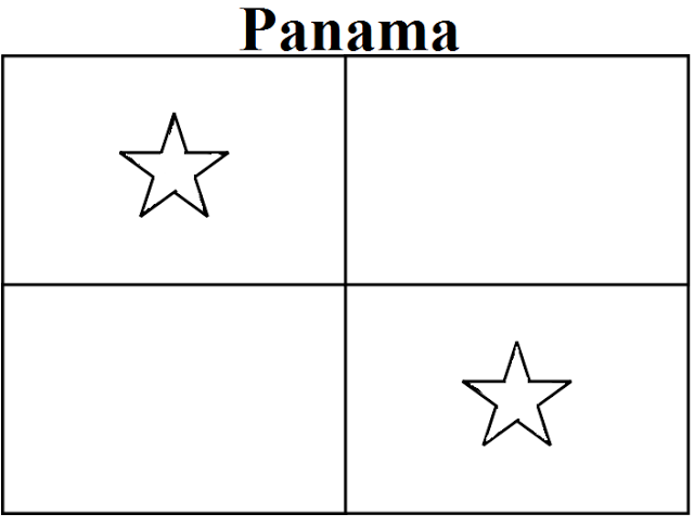 Panama flag coloring page