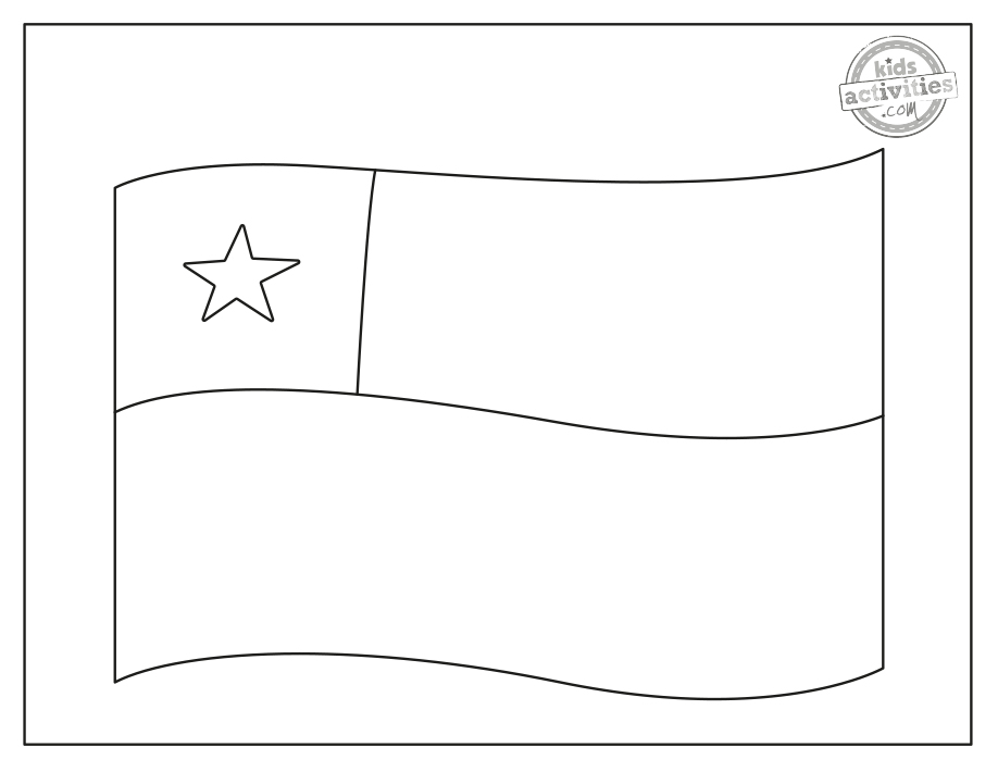 Simple chile flag coloring page kids activities blog