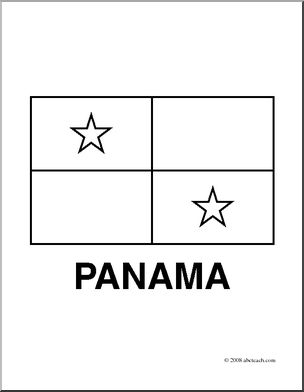 Clip art flags panama coloring page i