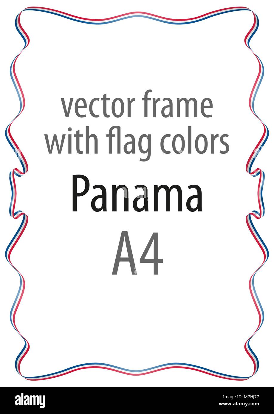 Frame and border of ribbon with the colors of the panama flag stock vector image art
