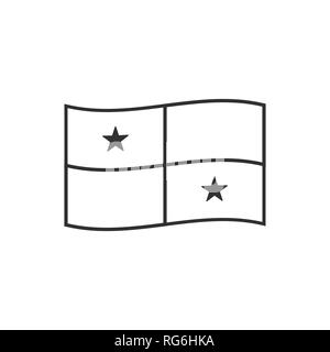 Panama flag icon in black outline flat design independence day or national day holiday concept stock vector image art