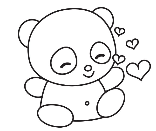 Page cute panda coloring pages
