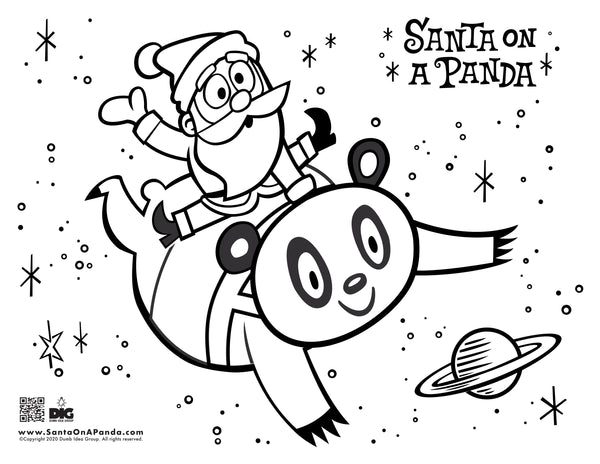 Santa on a panda coloring pages free download â dumb idea group