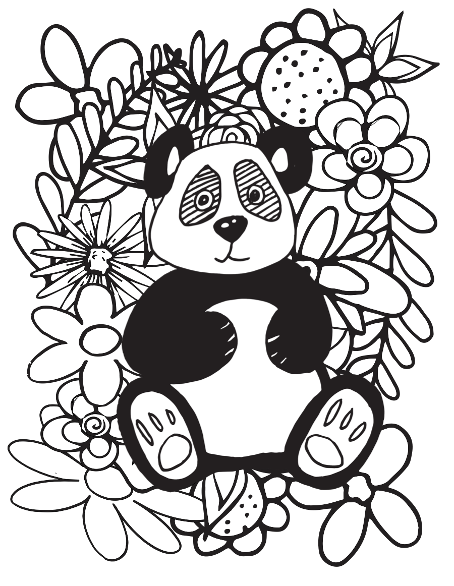 Panda coloring page â stevie doodles