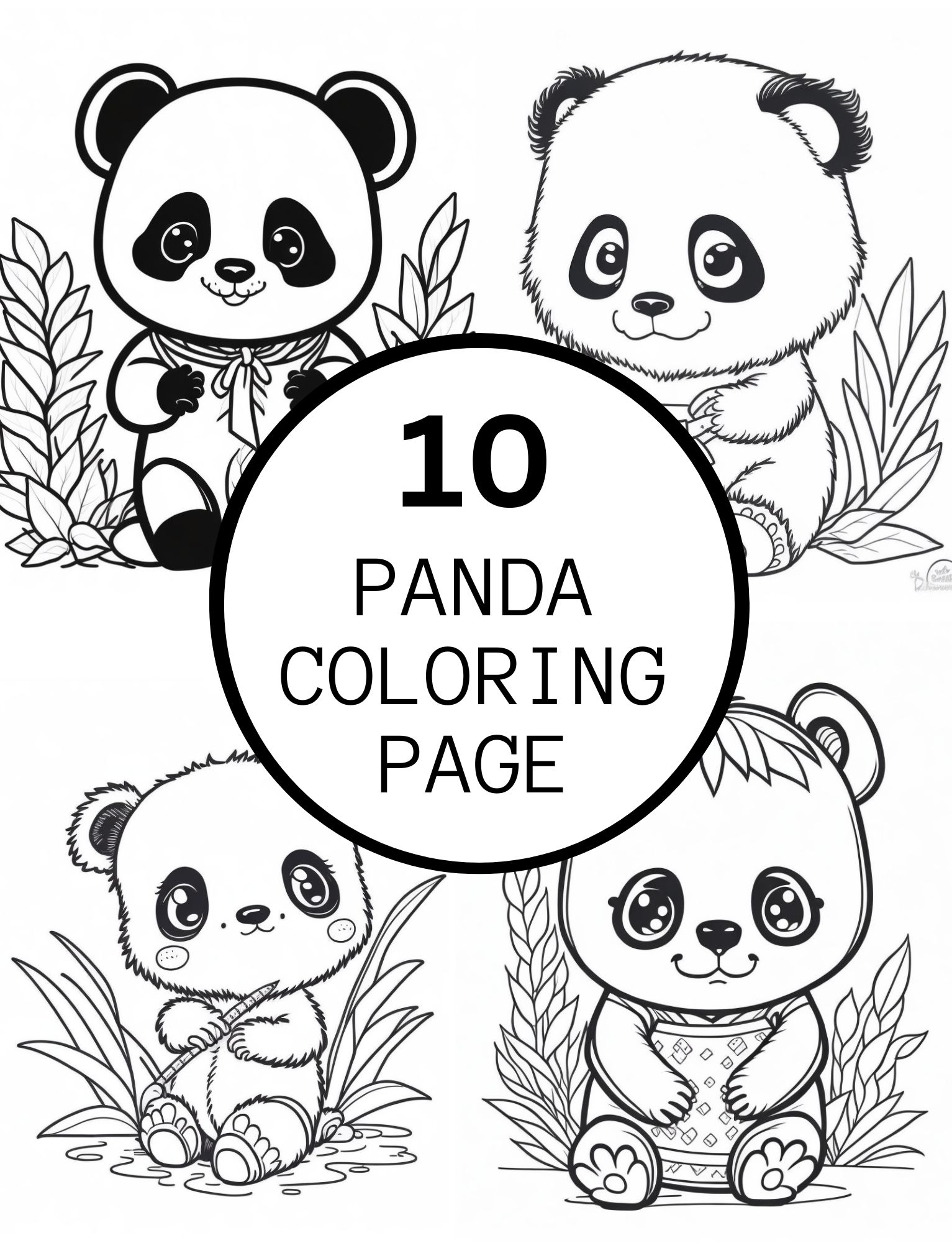 Realistic panda coloring pages for kids and adults made by teachers