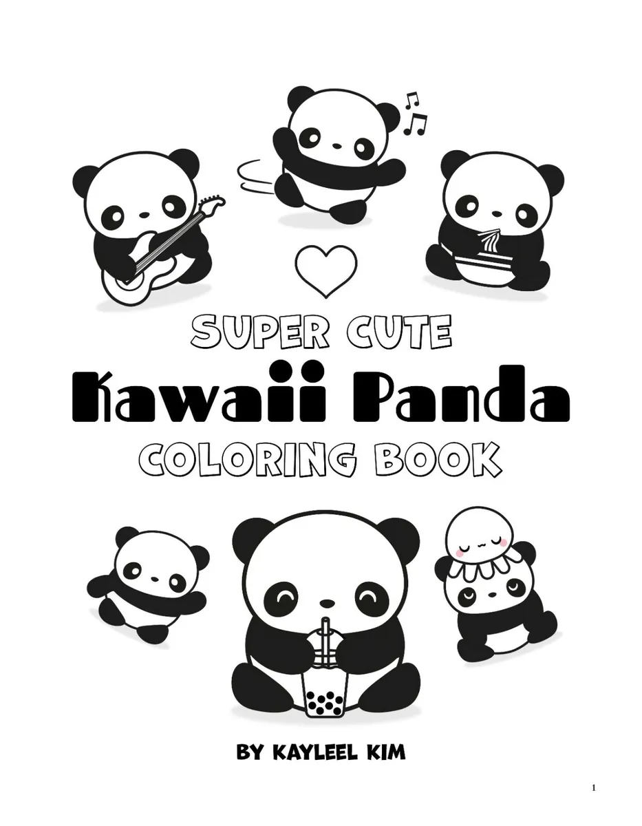 Super cute kawaii panda coloring book mega adorable edition brand new