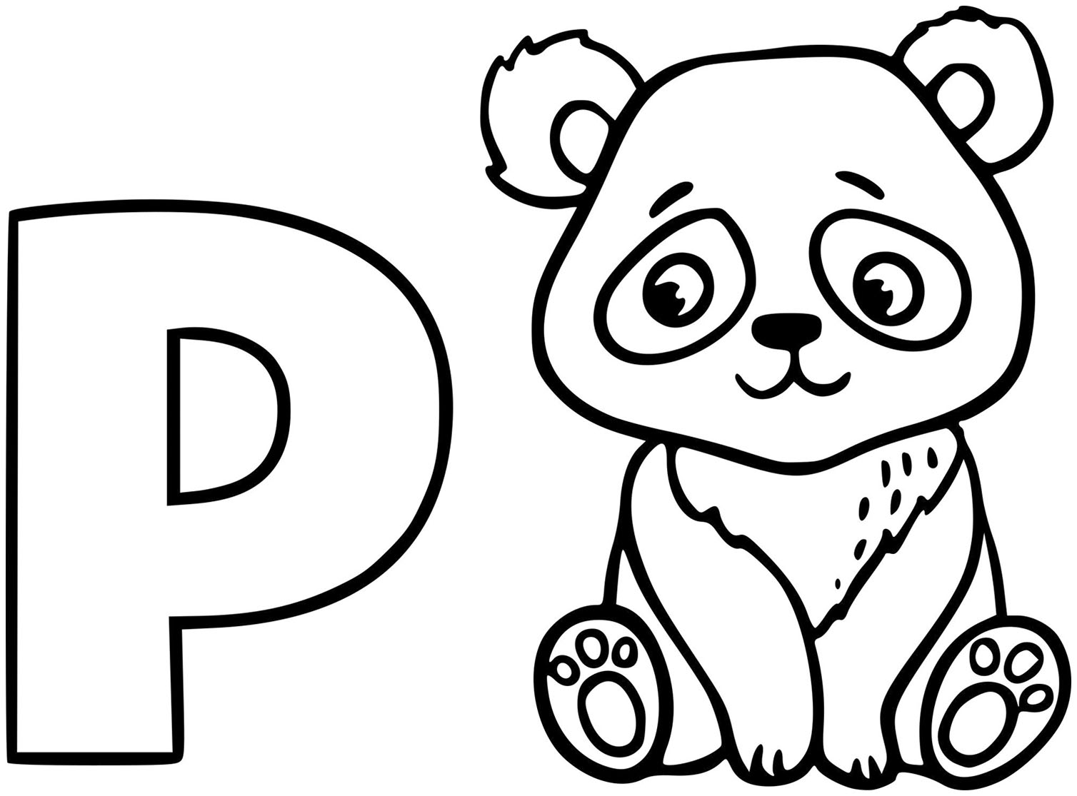 Panda coloring pages for kids