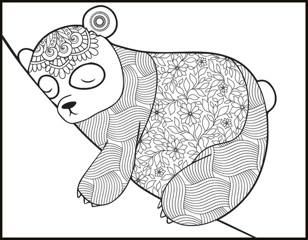 Adult panda coloring pages images stock photos d objects vectors