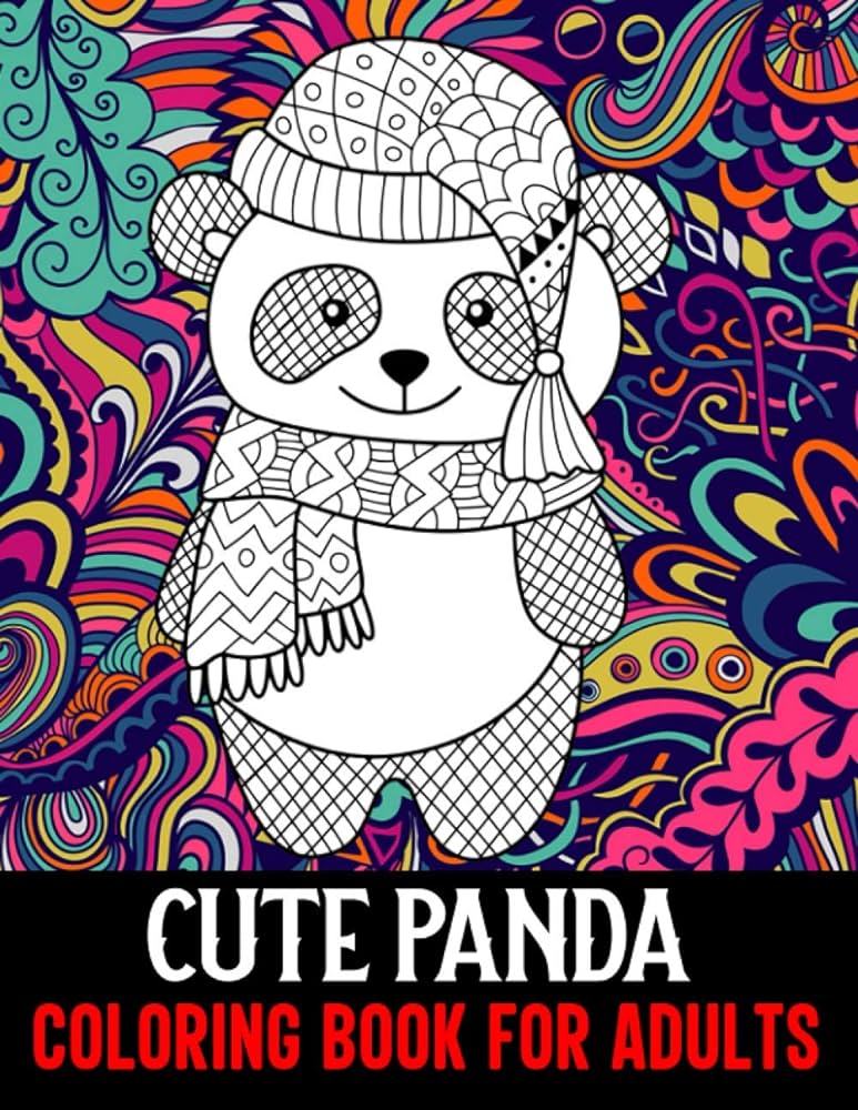 Cute panda coloring book for adults adorable panda coloring book containing mandala panda coloring pages best gift for panda lovers illustrations real books